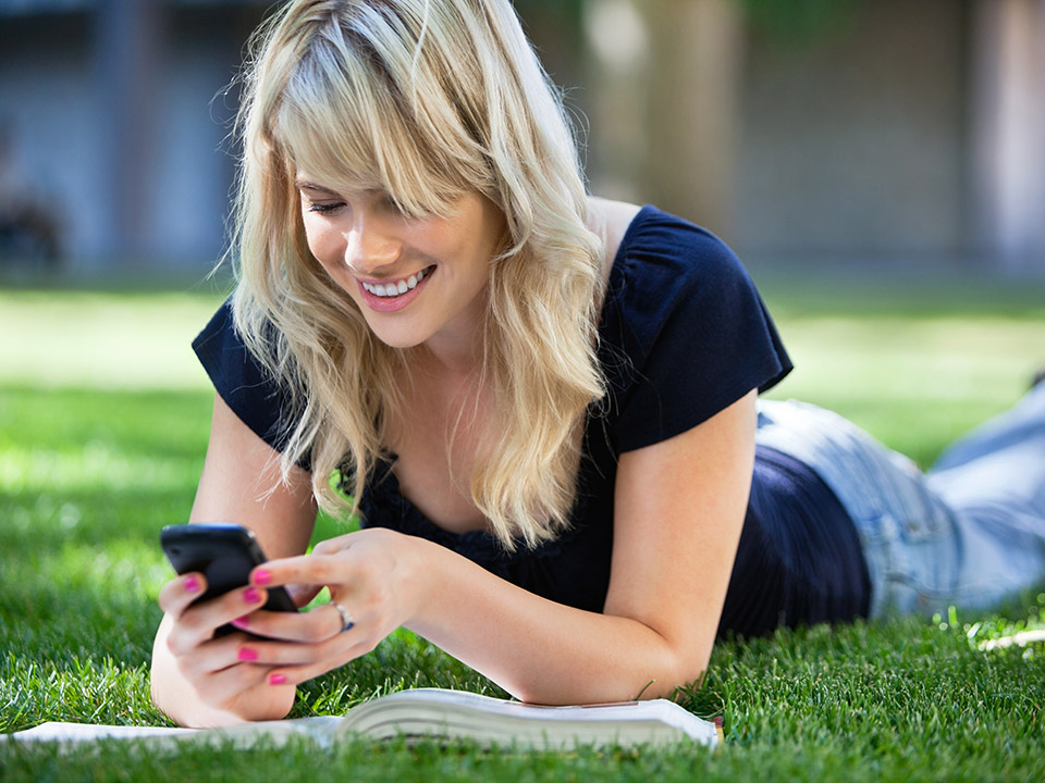 student on the phone