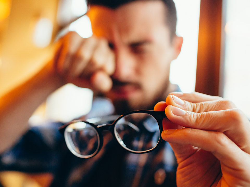 man with astigmatism