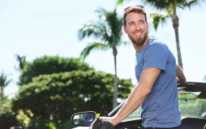 happy man smiling outdoors