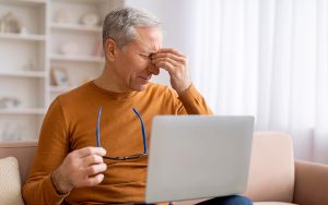 man with dry eyes