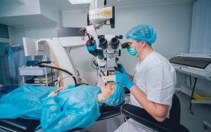 doctor with patient for eye surgery