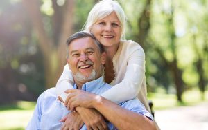 happy senior couple outdoors